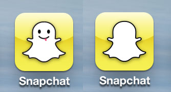 Old Snapchat iOS icon / New without facial features.