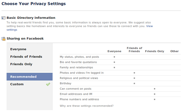 New Facebook privacy controls